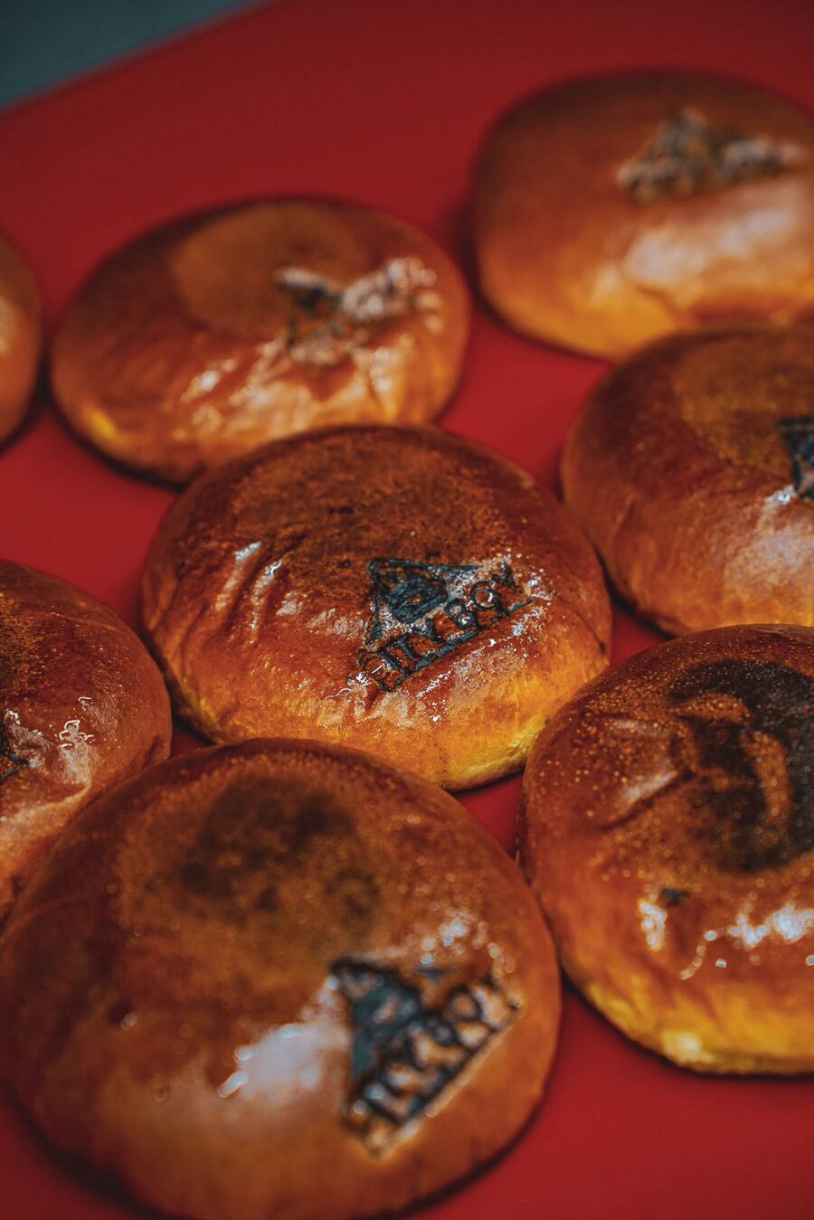 Brioche buns branded with the City Boy mark
